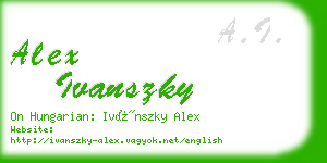 alex ivanszky business card